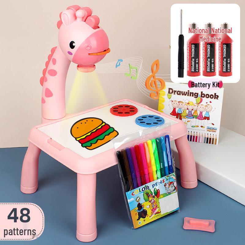 Proiettore Intelligente Tavola da Disegno per Bambini: Tavolino da Disegno Piccolo Cervo per Bambini Piccoli per l'Educazione Precoce