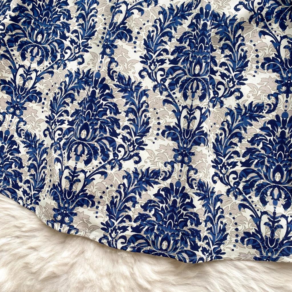 Korean Series Wear  Retro Print Vacation Skirts Sweet Flng Sleeves Sling Waist Hugging Slimming Short Dress