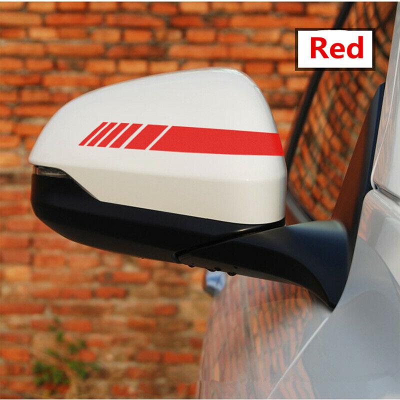 4x Adesivo de vinil vermelho de fibra de carbono para carro, decalque para espelho retrovisor, acessórios faça você mesmo