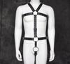 HuaHuiYuan SM Goods Leather Body Harness for Punk Leather Top Cage Chest and Half Hardcore Extreme Bondage Secret Open Adjustable Popular for Black