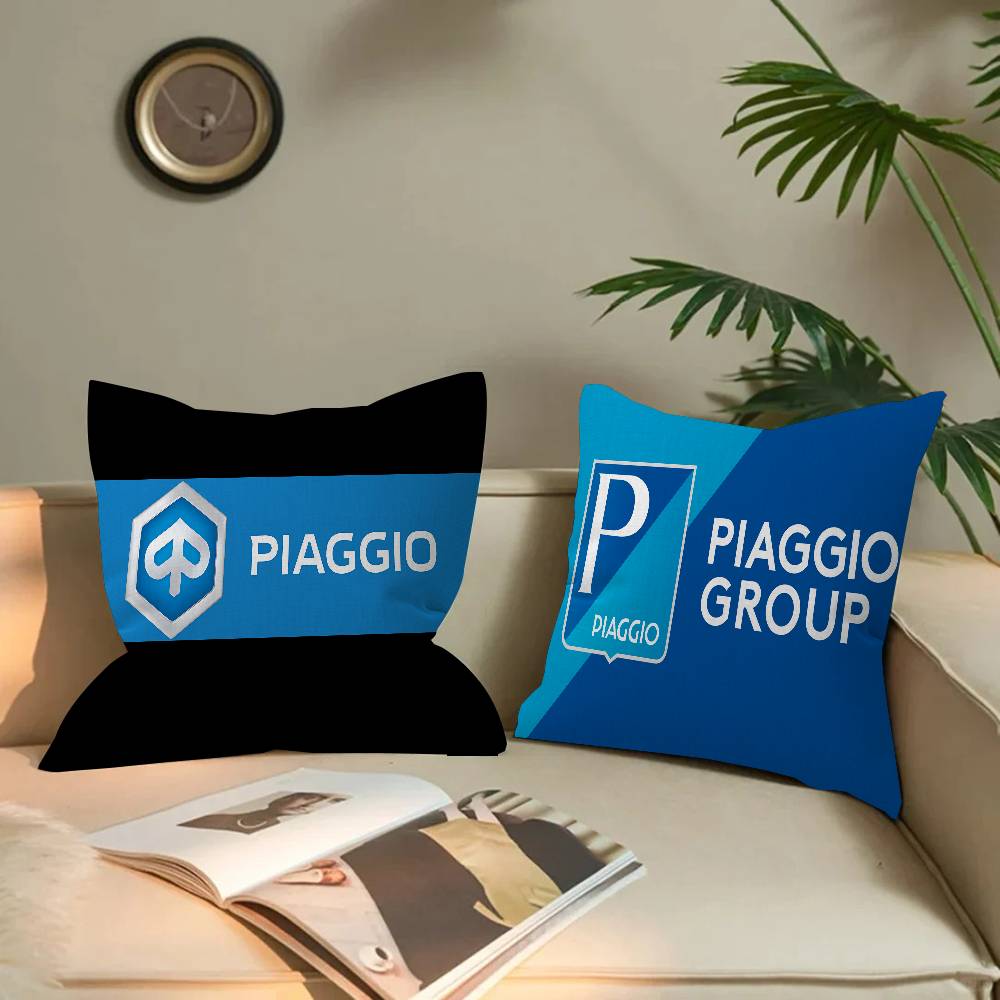 P-Piaggio Logo Pillow Covers Cartoon Sofa Decorative Home Double-sided Printing Short Plush Cute Cushion Cover