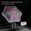 Children's Rounded Corner Umbrella: Long Handle, Automatic, Double Layer, Black Glue—Perfect for Sun and Rain.