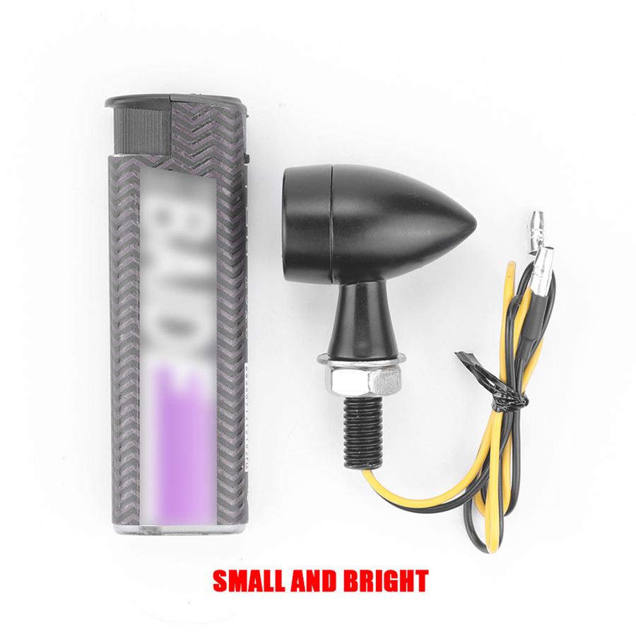 8mm Aluminum Motorcycle Mini LED Turn Signal Light Bullet Moto Flashing Light Clignotant Moto Led 12V Fit for Kawasaki Suzuki Yamaha