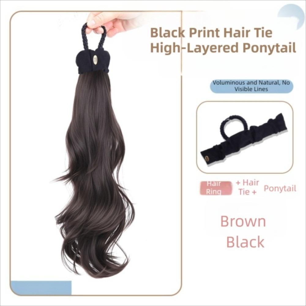 Ponytail Holder Long Wavy Ponytail Hair Fixed Elastic Hair Bands Ponytail  for Kids and Women