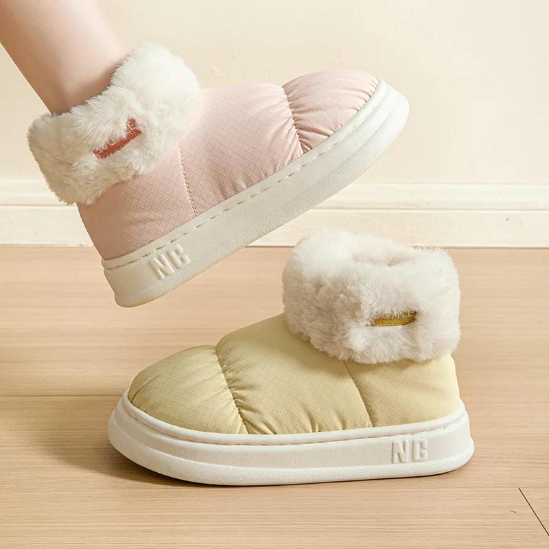 Fashion Winter Women Man Boots Snow Boot Plush Waterproof Platform Cotton Shoes Plush Warm Indoor New Comfort Anti Slip Ankle Boots
