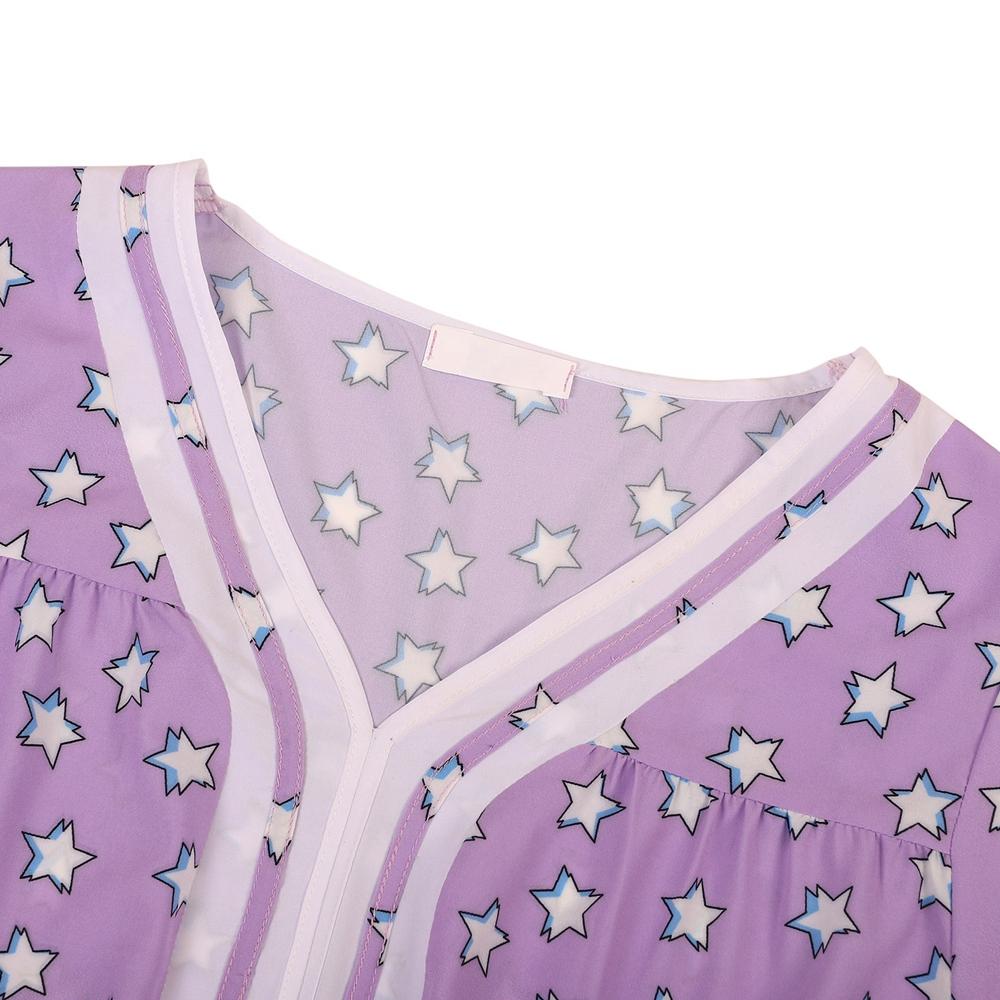 Dámská noční košile s dlouhým rukávem a potiskem