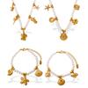 Seaside vacation wind shell starfish imitation pearl bracelet necklace niche design high-end suit women