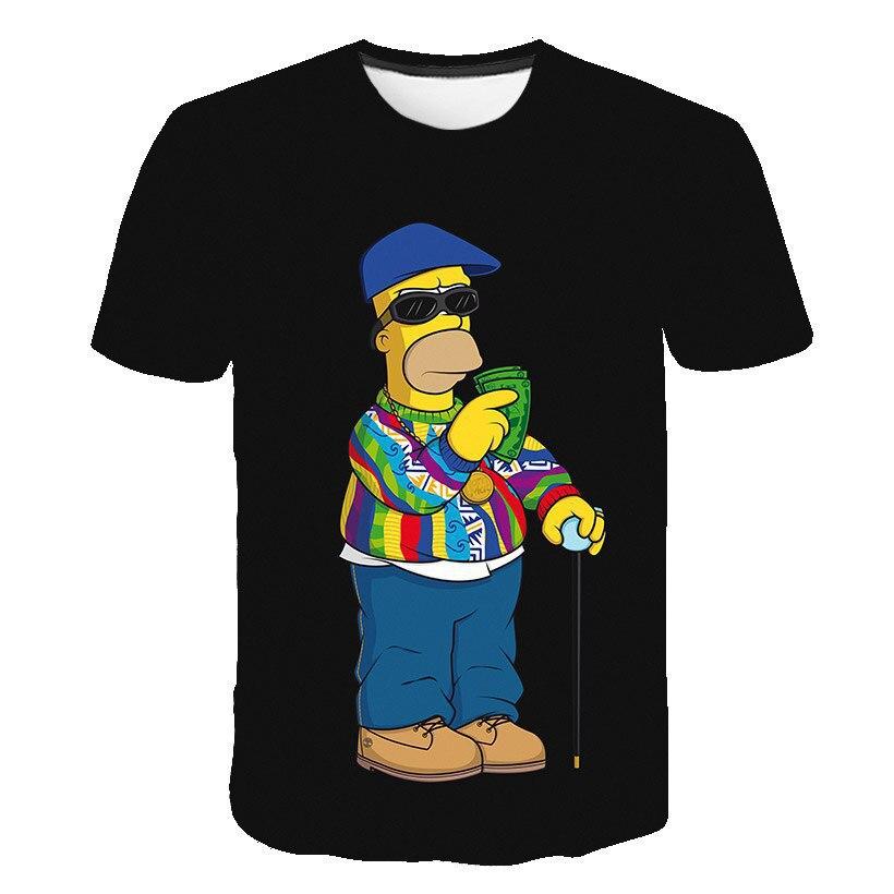 Summer Children's New Fashionable Digital Simpson Comfortable Loose Short Sleeve Printed T-shirt