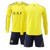 2026 Riyadh Home Soccer Jersey Long Sleeve Kit Mens Football Uniform Size S-3XL Yellow Striped Ronaldo 7