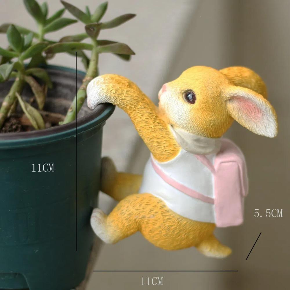 

Милый кролик обниматель для цветочного горшка смола садовая фигурка креативный подвесной декор для края кашпо B