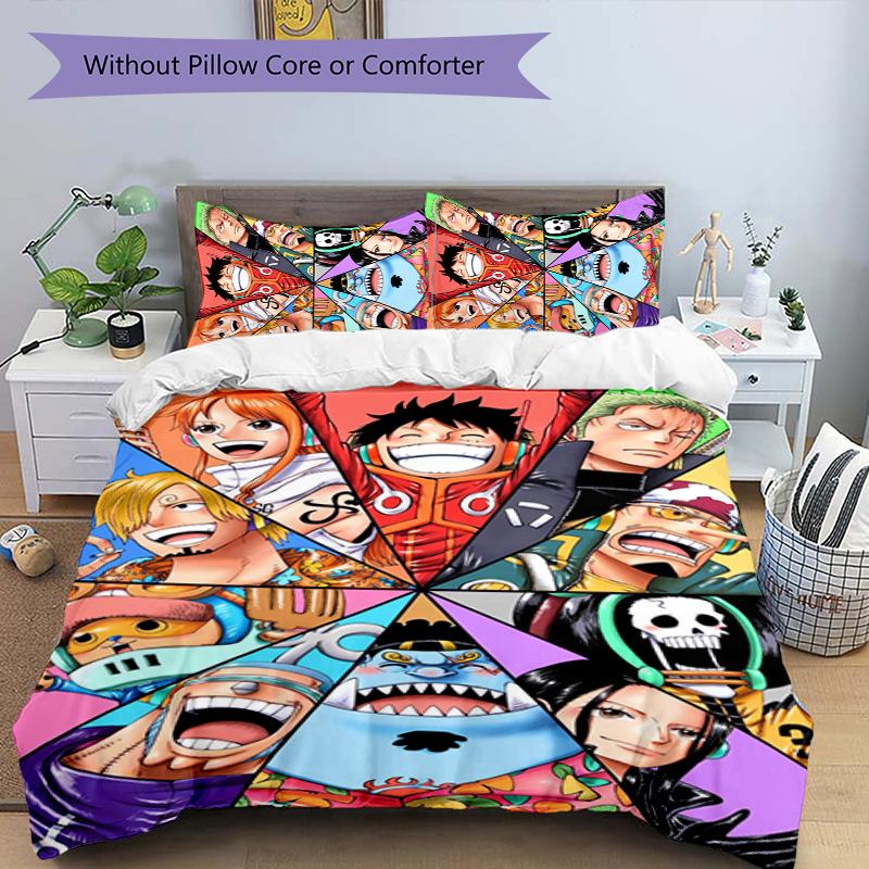 ONE PIECE 3pcs Bedding Set Duvet Cover Closure Includes 1 Duvet Cover & 2 Pillowcases for All Seasons Bedroom Home Dorm Decor