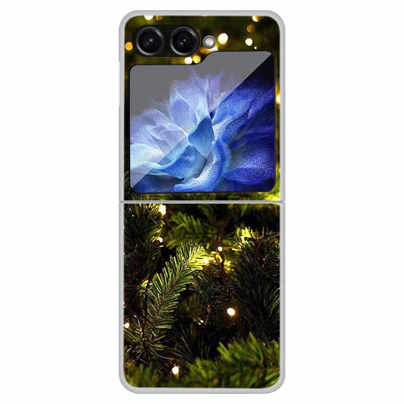 For Samsung Galaxy Z Flip 6 5 4 3 Case Christmas Cute Clear Hard Plastic PC Folding Back Cover For Samsung Z Flip6 Flip5 Flip4