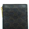Pristine CELINE Card Case Triomphe Canvas Black brown lambskin Leather Used