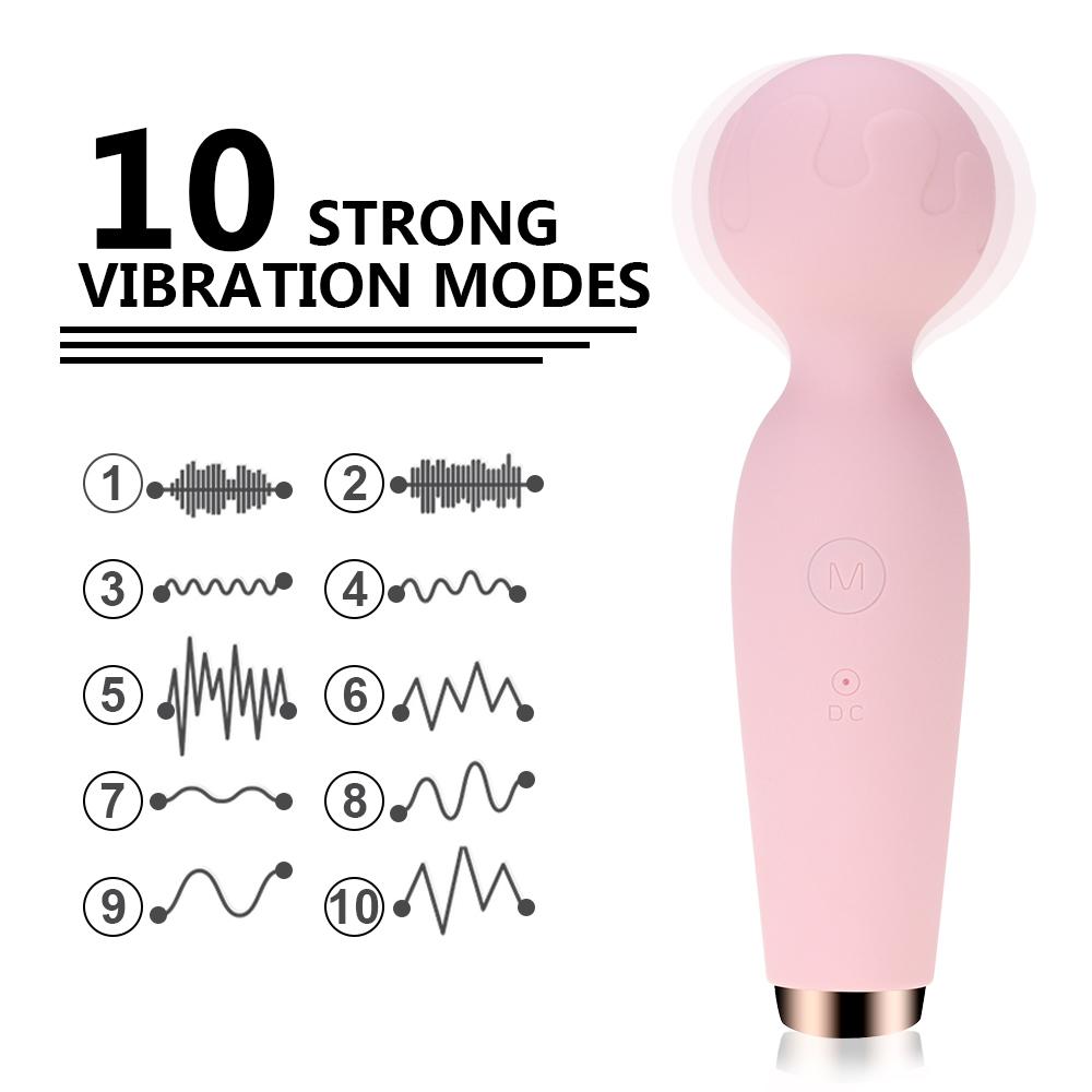Clitoris Vibrator USB Sex Toy For Women 10 Speeds Magic Wand Massage AV Stick G-spot Vagina Massager Gentle Vibrators Cute