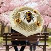 1PC Bee HoneycombAutomatic Open/Close Umbrella with Windproof, 8-Rib Sturdy Canopy, Durable Ribs, Fashionable Design, Outdoor Accessory, Fun Prin, Hol