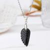 Natural crystal pendant, white crystal necklace, angel wing pendant, bohemian jewelry