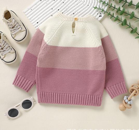 Cute Knitted Top And Card Set Sweater For Infants And Young Children In Winter