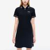 Fila Solid Color Casual Sports Polo Dress Women Dresses Black F11W228301FBK