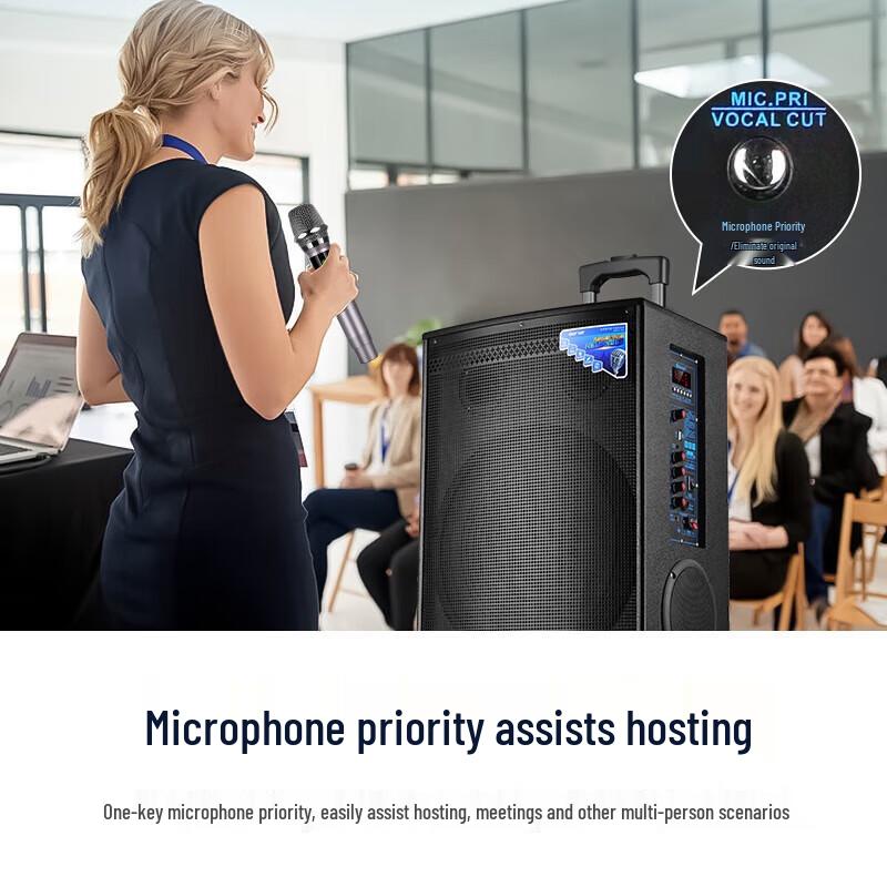 SAST High-Power Outdoor Trolley Speaker with Wireless Mic