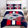 3pcs New England Patriots Football Helmet with Red White Stripes Home Bedding Set-Universal Three-Piece Suit for Bedroom, Guest Room, Living