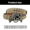 Punk Skull Buckle Belt for Adult Teens Rhinestones Rivet Studded Belt Halloween Party Music Festival Belt Eye Catching