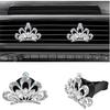 Augeny 2PCS Bling Car Air Vent Clips, Crystal Rhinestone Crown Air Freshener Outlet Diffuser Clip, Auto Air Conditioning Clip Charm for Women Girls,
