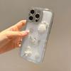 Electroplated Silver Rhinestone Swan iPhone Case for 13/14/15/16/17 Pro Max