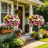 Fiori Artificiali da Giardino Resistenti ai Raggi UV Petunie, Fiori Finti da Esterno per Patio Portico Vasi Appesi, Piante Realistiche Decorazione Interna