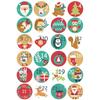 1 list Samolepky Veselé Vánoce Samolepka s číslem adventního kalendáře Ručně vyráběná Sušenka Cukroví Dárková Těsnící Nálepka Papírová Samolepka