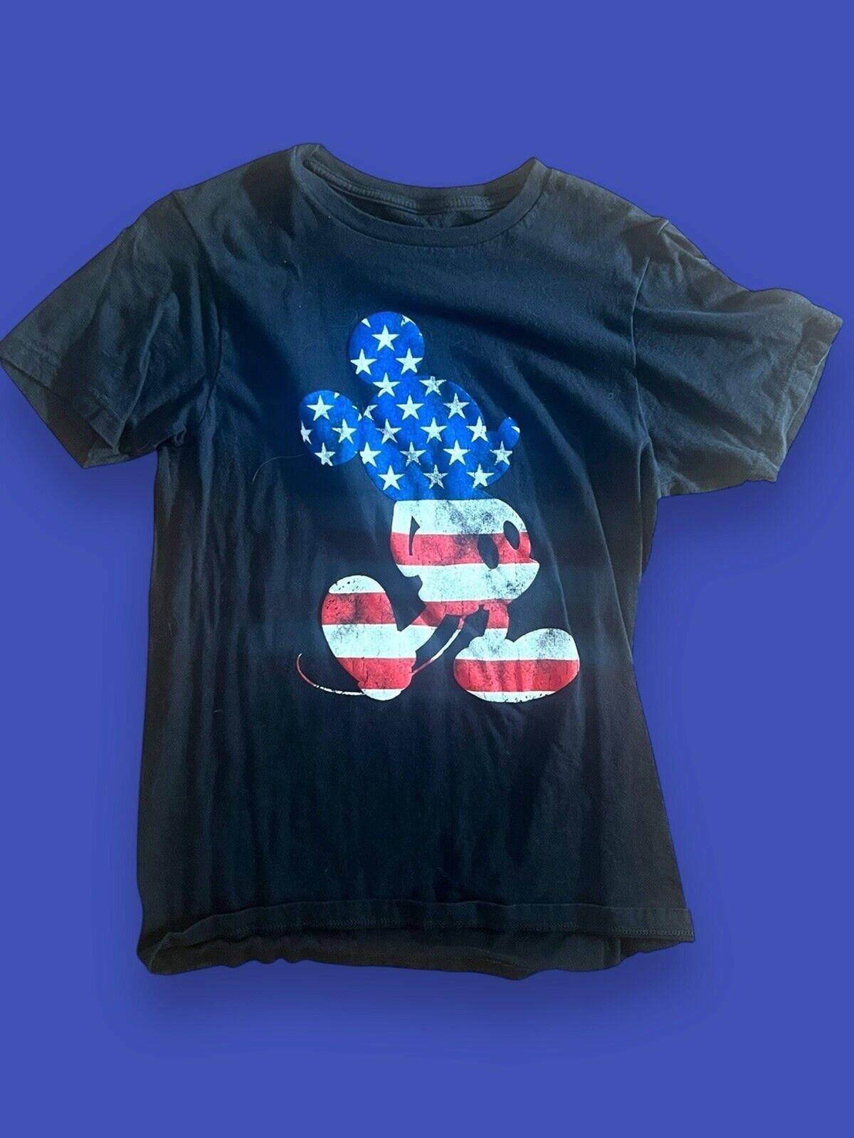 Disney Mickey Mouse USA American Flag Patriotic Distressed Unisex T-Shirt Size S 4XL