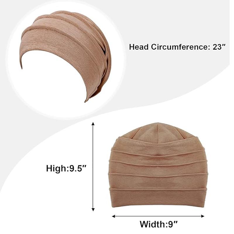 Muslim Women Stretch Sleep Chemo Hat Cotton Beanie Sleep Hijab Turban Headwear Cap Head Wrap for Cancer Hair Loss Accessories