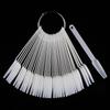 Trapezoid Flat Head Nail Art Display Cards (50 PCS) - Transparent Gel Polish Comparison Color Chart with Iron Ring