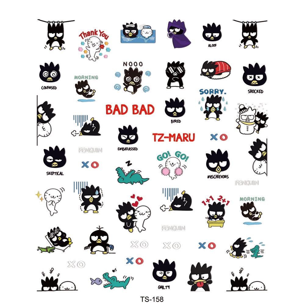 Waterproof 5D Cute Penguin Anime Nail Stickers
