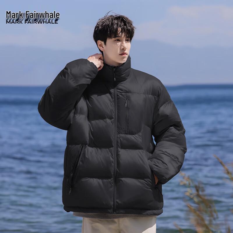 Mark Fairwhale Men's Solid Stand Collar Padded Jacket