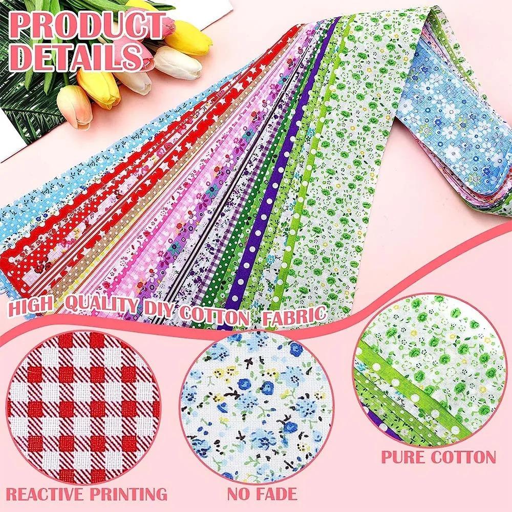 40Pcs Colorful Printed Precuts Fabric Jelly Rolls Sewing Material 6.5x50CM Patchwork Strips Cotton DIY Cotton Strip