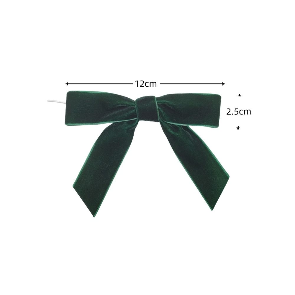 6pcs Velvet Christmas Bows 4.72" Gift Wrapping Tools Xmas Tree Decor Red Green Brown Rustic Crafts Gift Twist Tie Ribbon Bows