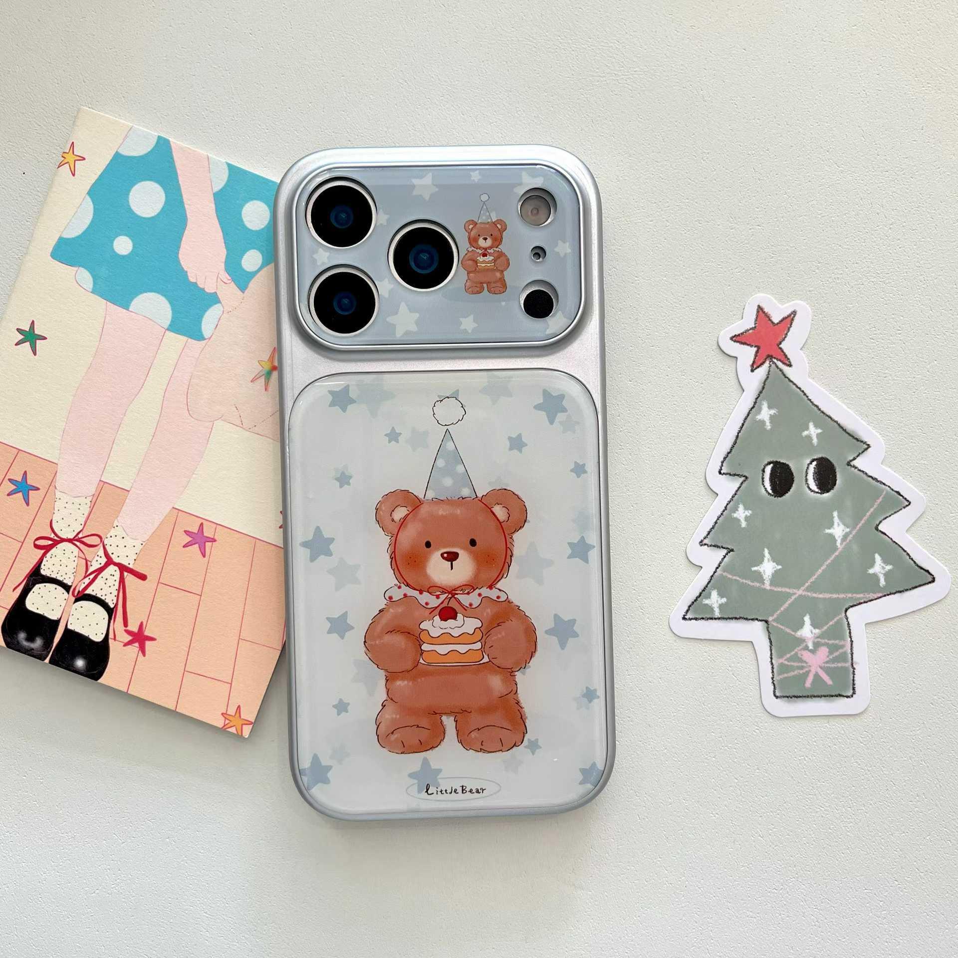 

Adorable Birthday Cake Bear Phone Case for iPhone 14/15/16/17 Pro Max - New Style for Women iPhone 17 Pro Max