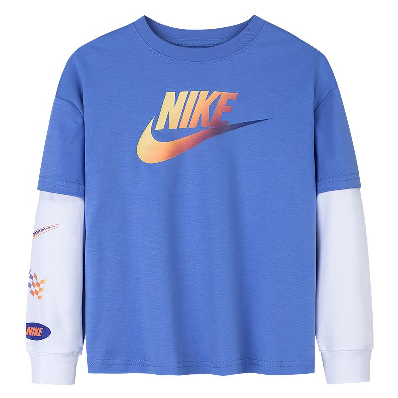 NIKE Boys  Faux Two-Piece Long Sleeve T-Shirt 120/60(6)