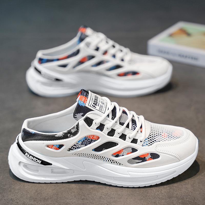 

Нові чоловічі шльопанці без п яти на одній педалі, сітчасті дихаючі та легкі, повсякденне взуття, модний тренд 44