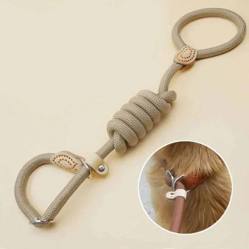 Hundkoppel Sliprep Blykoppel Heavy Duty flätat rep Justerbar ögla halsband träningskoppel för medelstora hundar