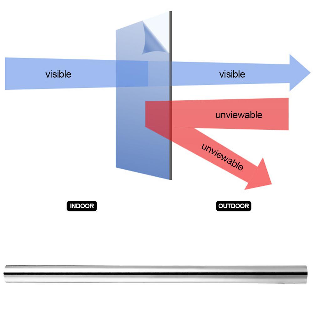 50 x 300 cm Univerzální Neřezané Automobilové Zrcátko Okenní Zrcátko Stříbrná Chromová Tónovaná Fólie Domů Samolepky na skla Nálepky na sklo Auto Exteriér Příslušenství