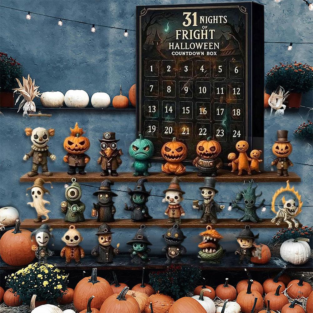 Halloween Countdown Scary Figurines Kids Party Gift Halloween Decor Countdown Spooky Advent Calendar Holiday Atmosphere Decor
