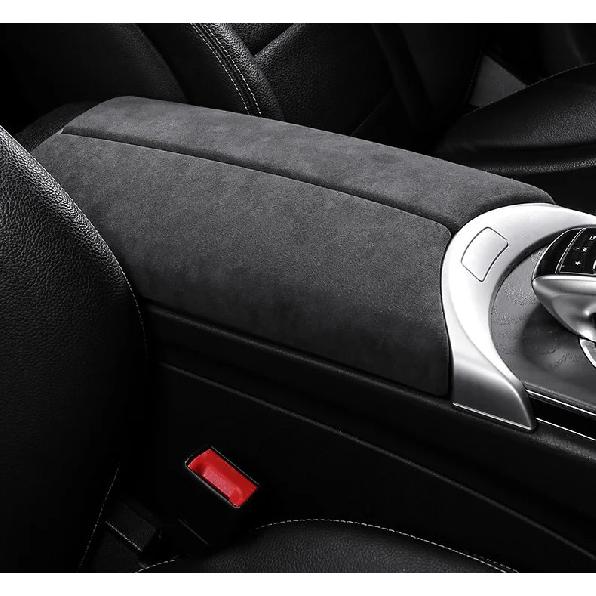 Suede Car Armrest Box Panel Lid Shell Cover Accessories For Mercedes Benz C E Class GLC W205 W206 W212 W213 X253 X254 2015-2024