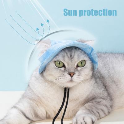 Haustier Sonnenhut Atmungsaktives Netz Weite Krempe Bunter Prinzessinnenhut Outdoor Sonnenschutzhut mit Ohrenlöchern Verstellbarer Kinnriemen