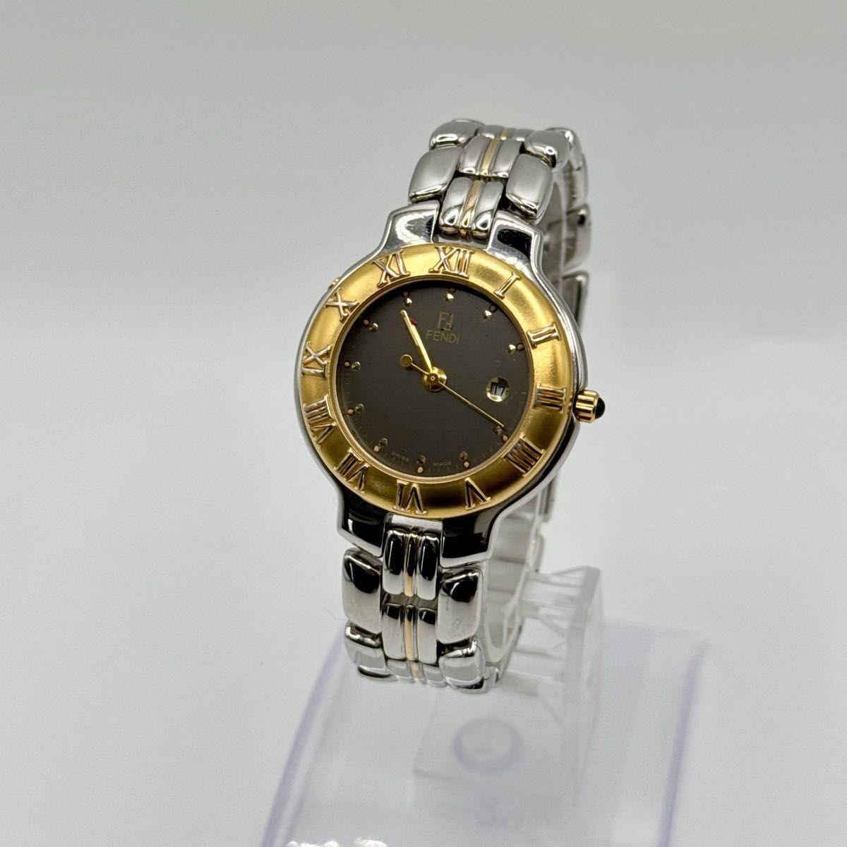 Used FENDI 920J Date Gray Dial Boys/Men s Watch