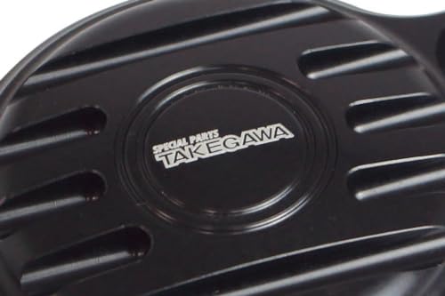 Special Parts Takegawa Oil Filter Cover, Fin Type, Black, for Centrifugal Clutch Cover Vehicles, Part Number 02-09-0035