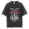 Eren Jager Attack on Titan Sommer Streetwear Vasket T-skjorte Anime Grafisk Trykk T-skjorte Menn Harajuku Bomull Oversize Vintage T-skjorte