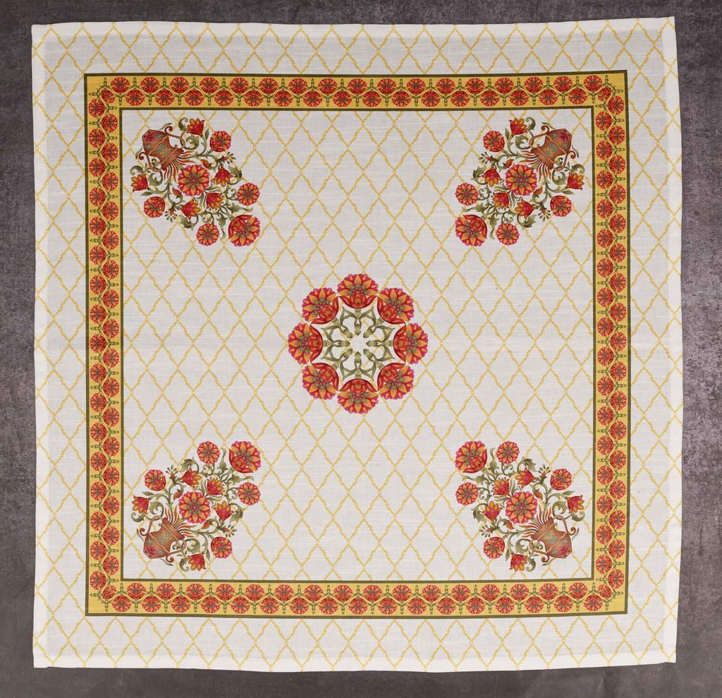 Vargottam Luxury Collection Dinner Table Linen Decor Cotton Napkin Printed Fabric Reusable Napkins Set Of 12, 20   X 20   - Watercolor