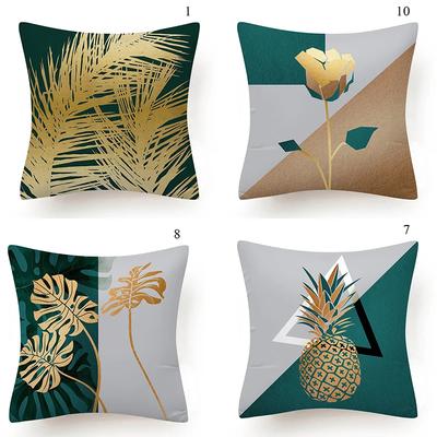 Gold Green Gorgeous Elegant Plant Pillowcase Sofa Living Room Bedroom Pillow Home Comfort Decorative Car Cushion
