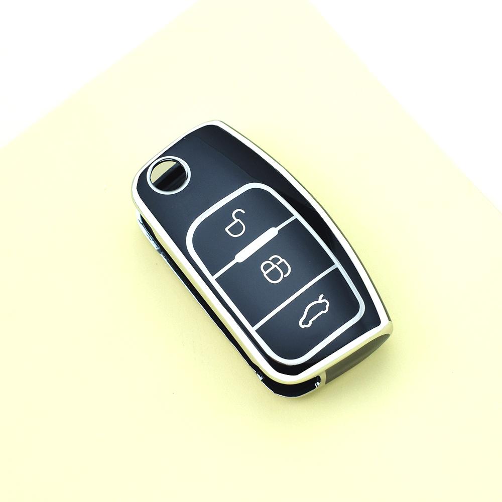 Silver Edge Keyless TPU Car Key Case Cover Shell Fob Case For Ford Focus 2 MK2 Fiesta Mondeo Galaxy Falcon Territory Ecosport Kuga Escape